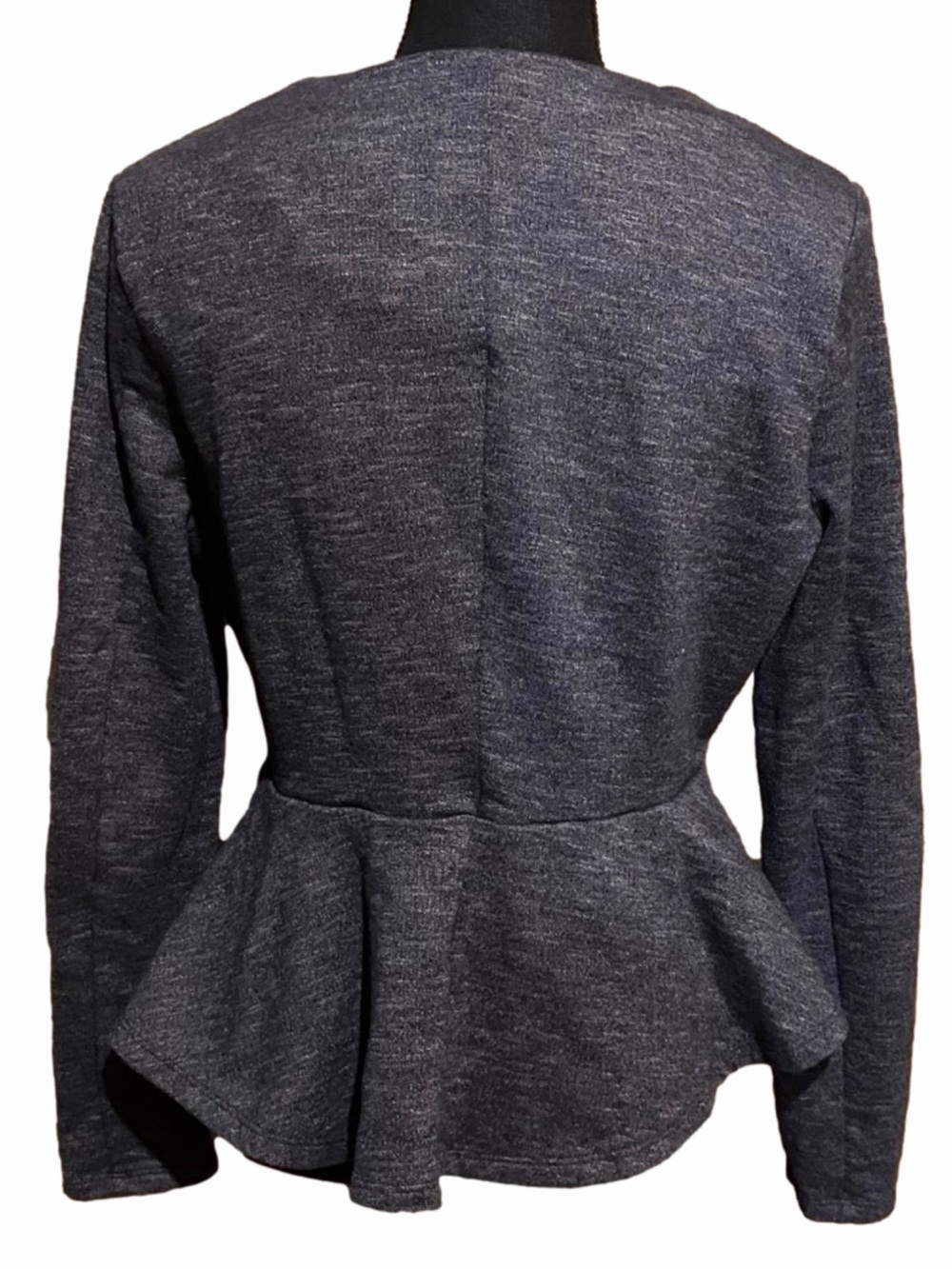 Mossimo Charcoal Zip-Peplum Blazer Jacket - Picture 2 of 6